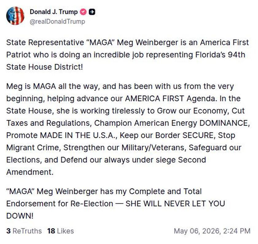 Post image from Donald Trump