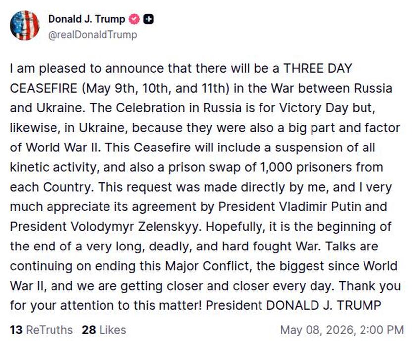 Post image from Donald Trump