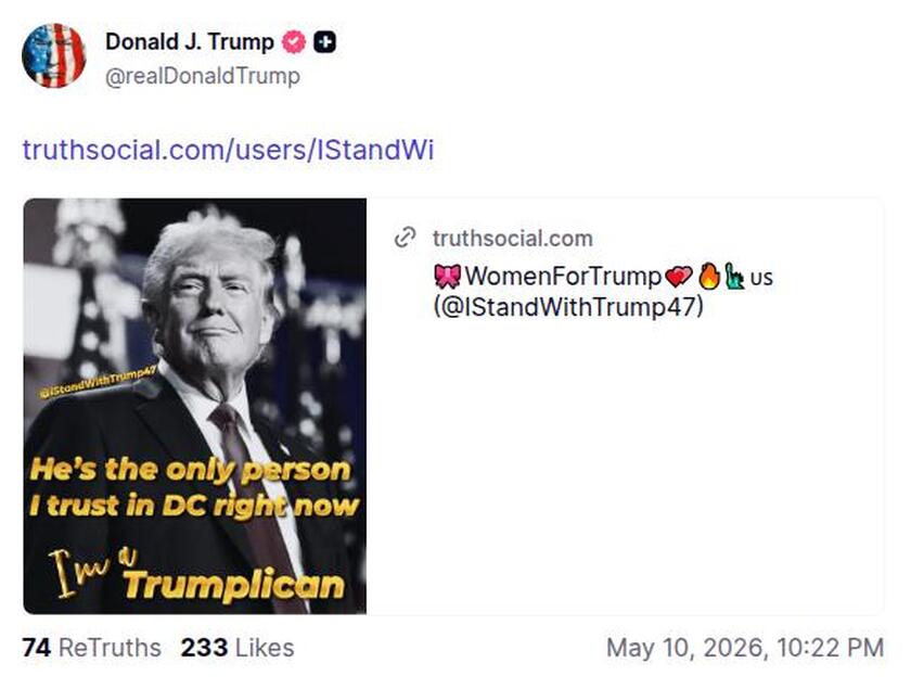 Post preview from Donald Trump