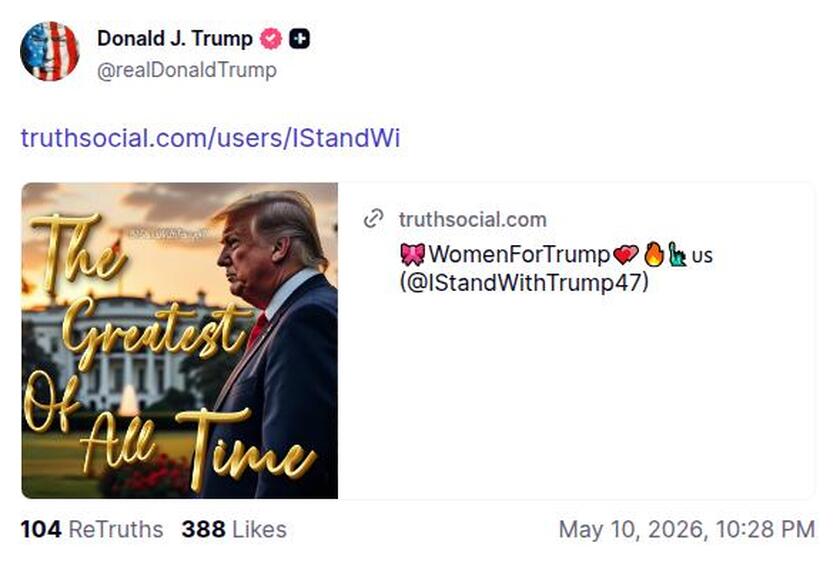 Post preview from Donald Trump