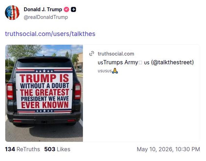 Post preview from Donald Trump
