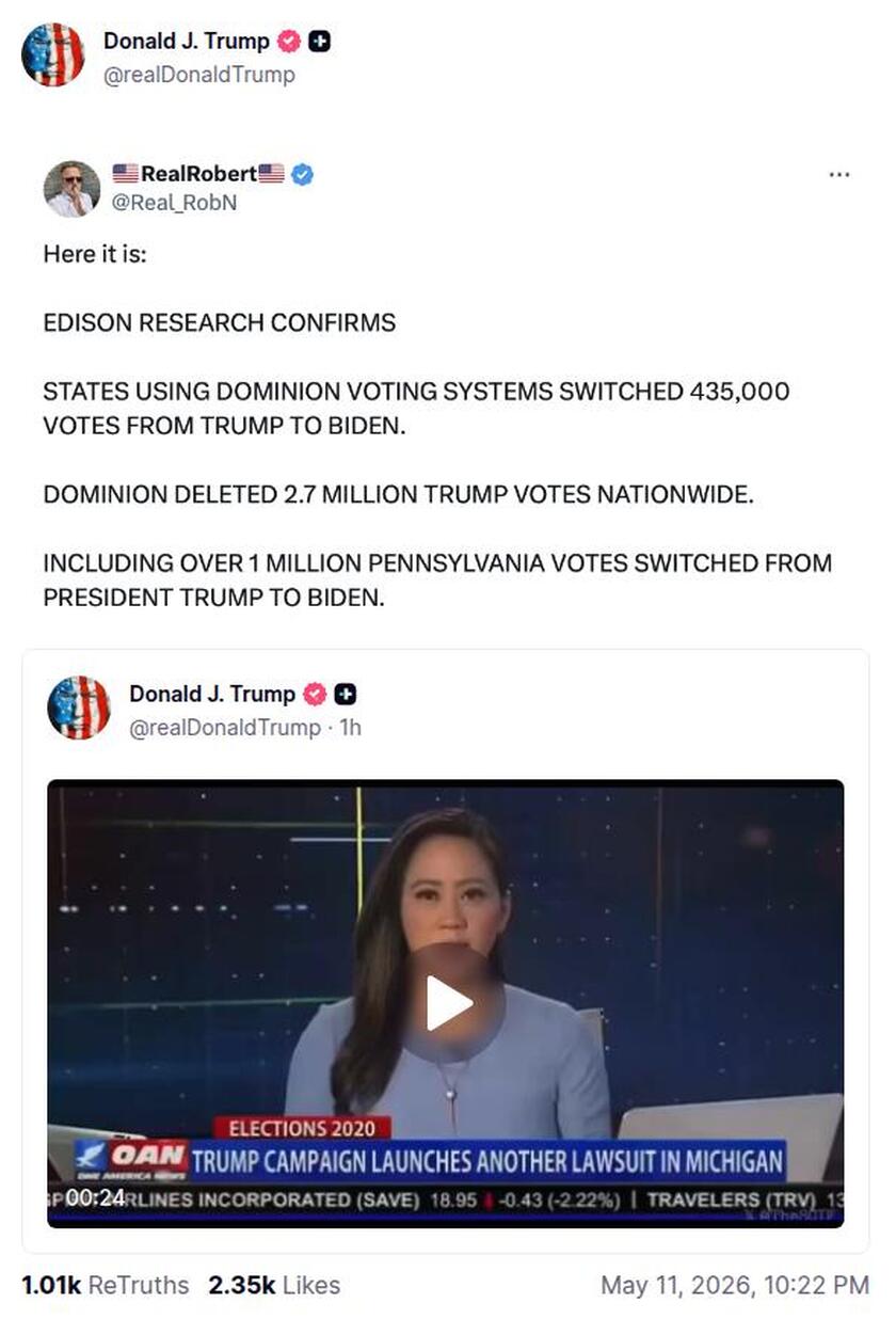 Post preview from Donald Trump
