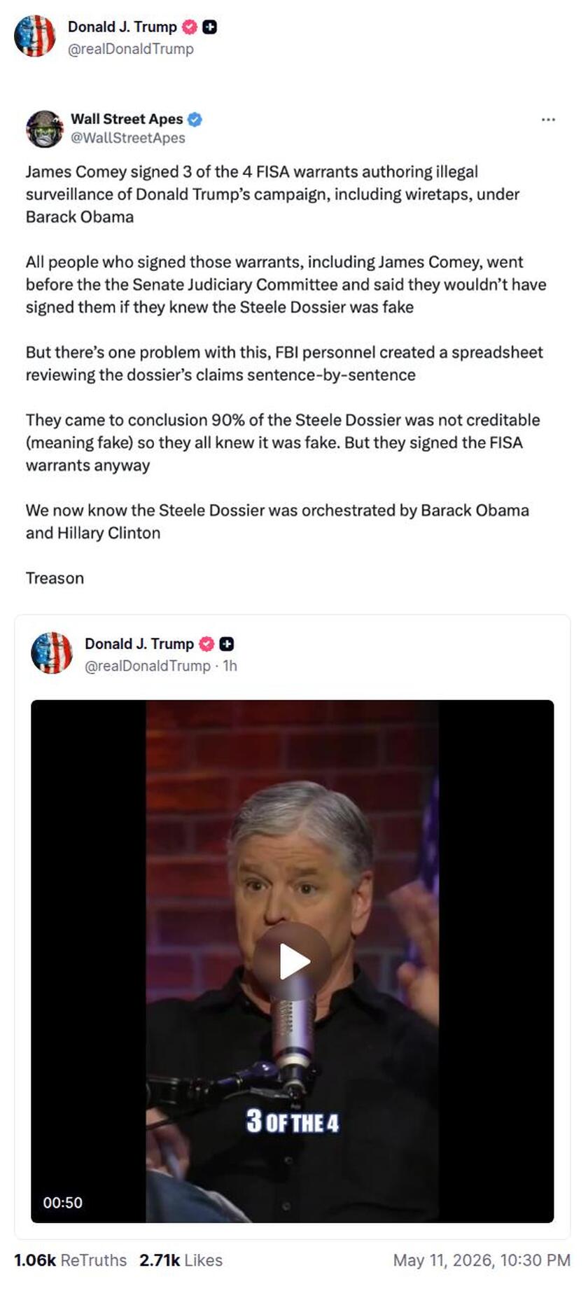 Post preview from Donald Trump