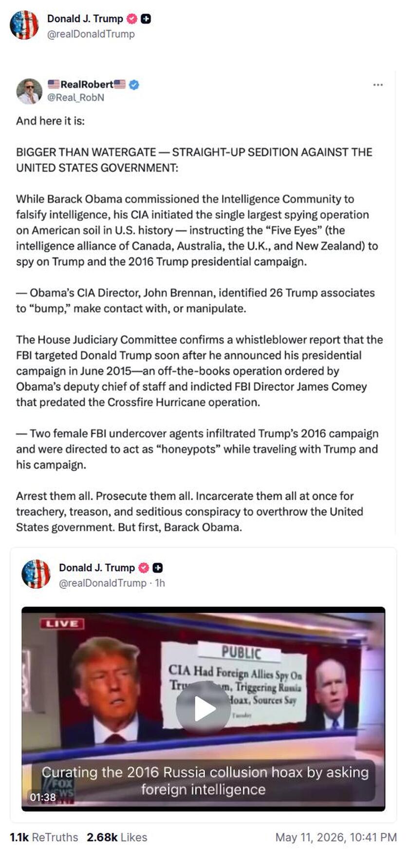 Post preview from Donald Trump