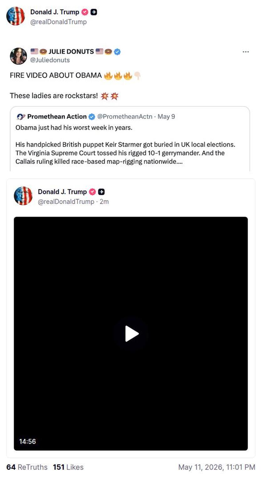 Post preview from Donald Trump