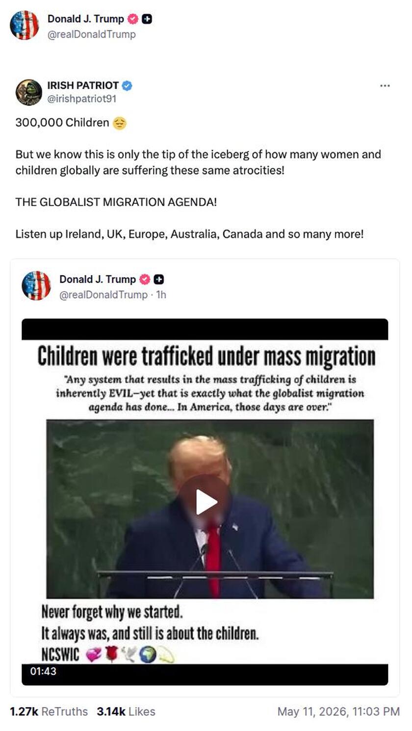 Post preview from Donald Trump