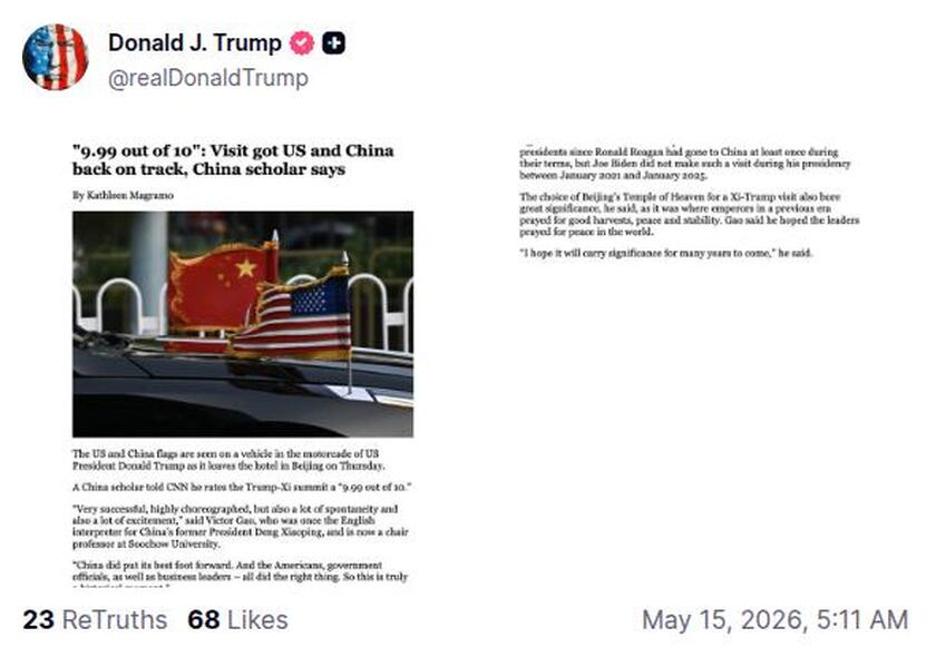 Post preview from Donald Trump