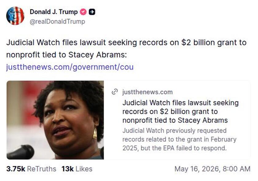 Post preview from Donald Trump