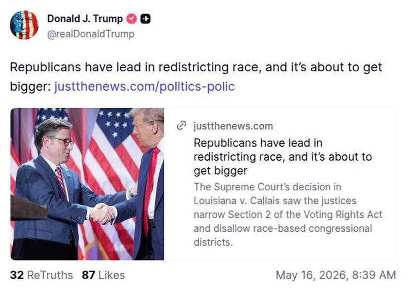 Post preview from Donald Trump