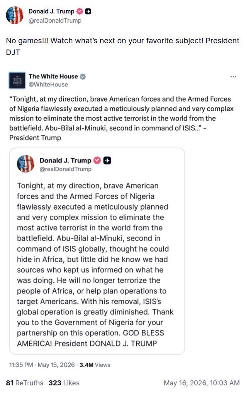 Post preview from Donald Trump