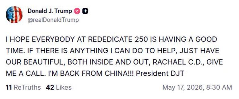 Post preview from Donald Trump
