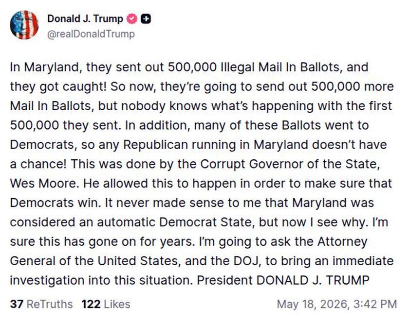 Post image from Donald Trump