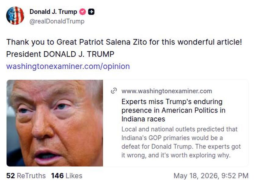Post image from Donald Trump