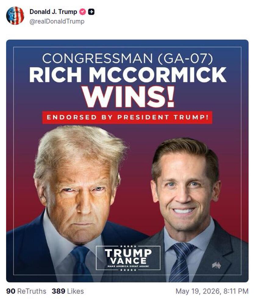 Post preview from Donald Trump