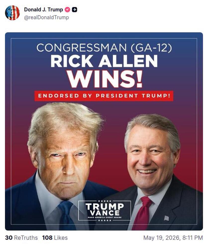 Post preview from Donald Trump