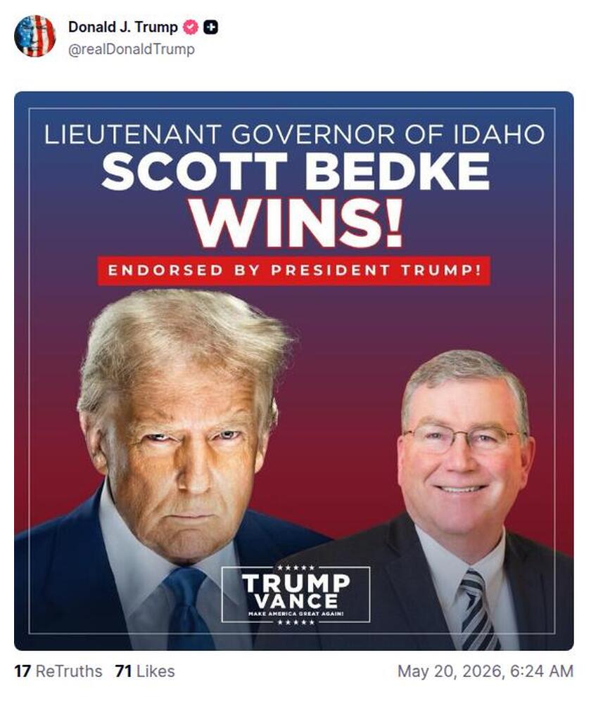 Post preview from Donald Trump