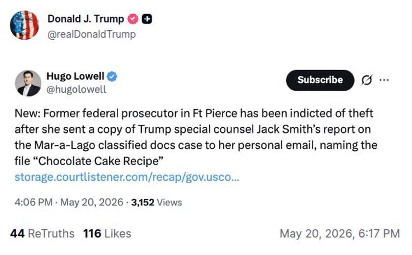 Post preview from Donald Trump