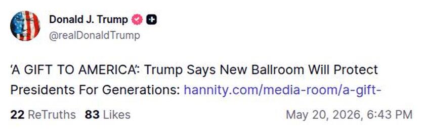 Post preview from Donald Trump