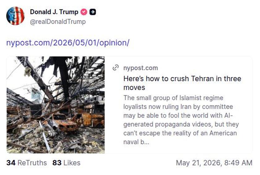 Post preview from Donald Trump