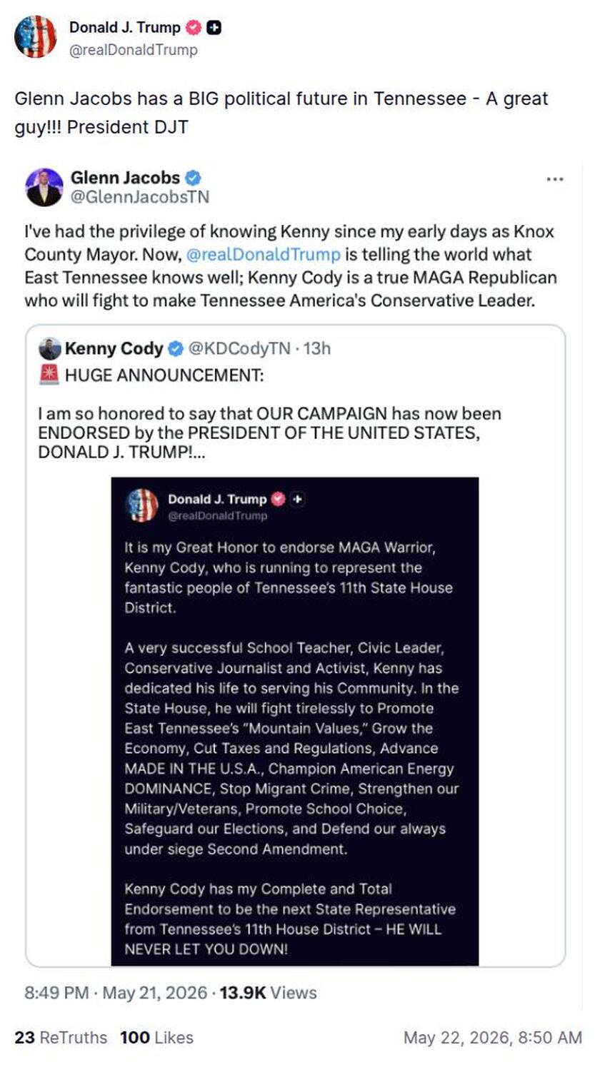 Post preview from Donald Trump