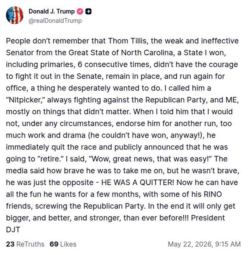 Post preview from Donald Trump