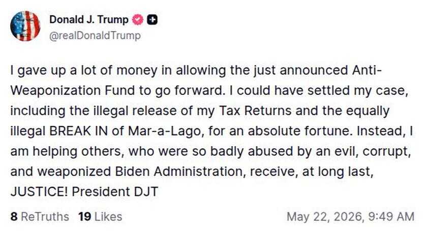 Post preview from Donald Trump