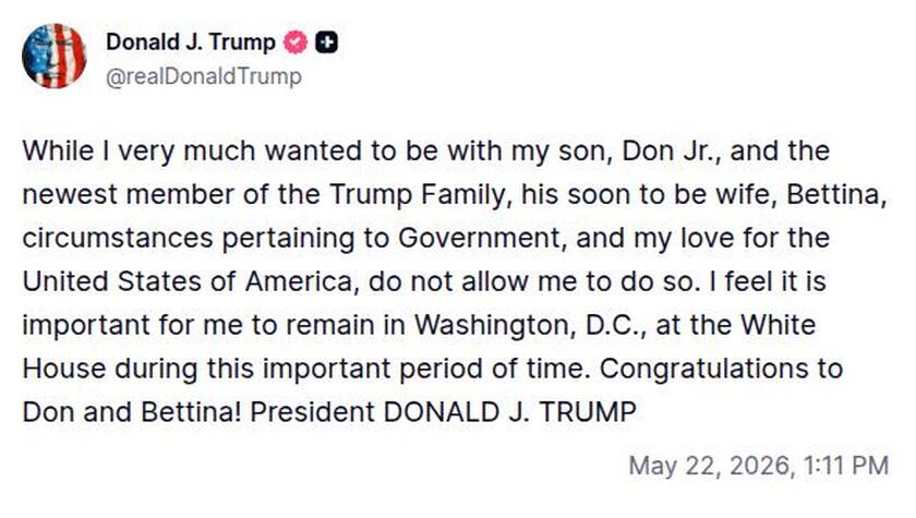 Post preview from Donald Trump