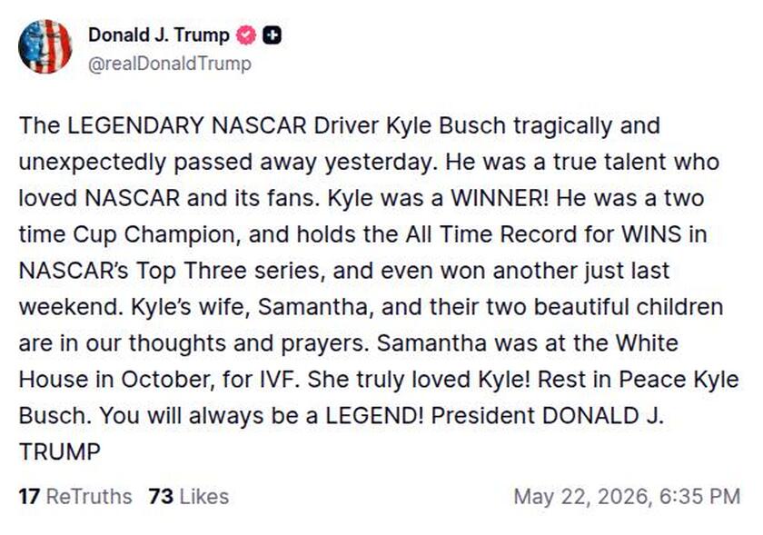 Post preview from Donald Trump