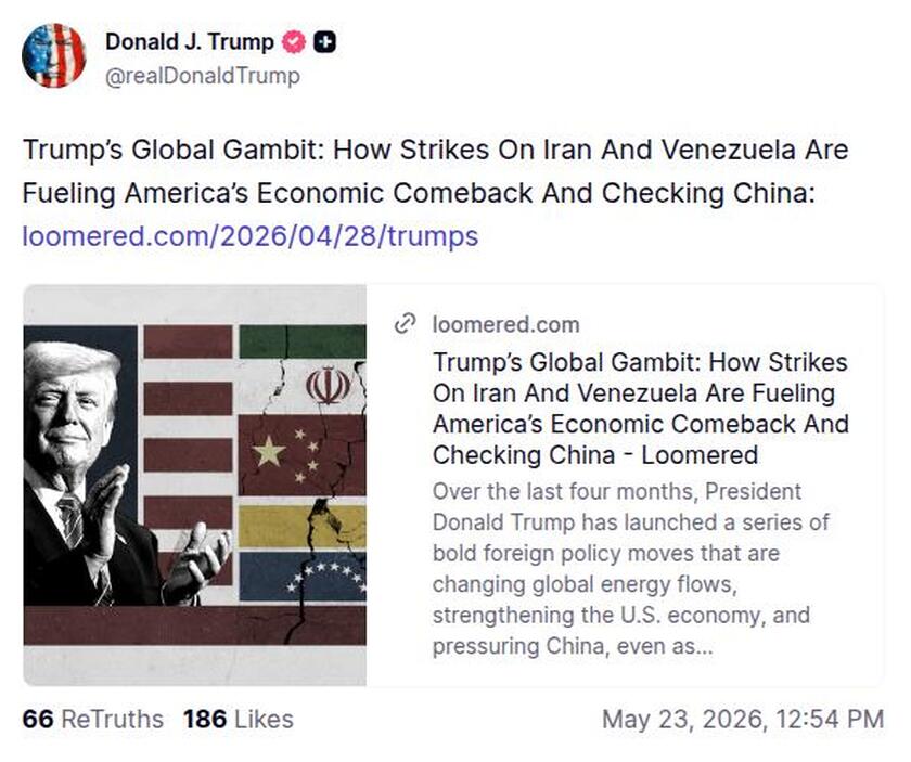 Post preview from Donald Trump
