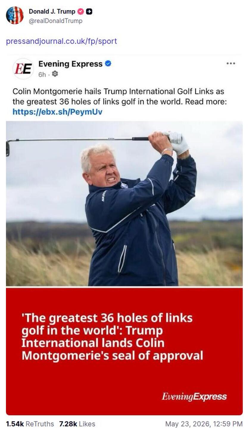Post preview from Donald Trump