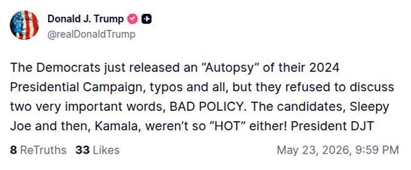 Post preview from Donald Trump