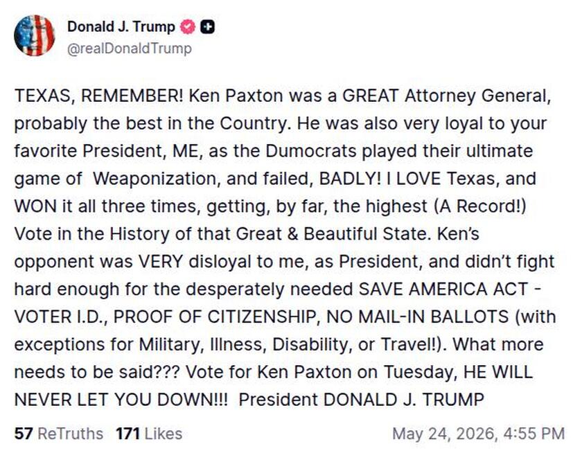 Post preview from Donald Trump