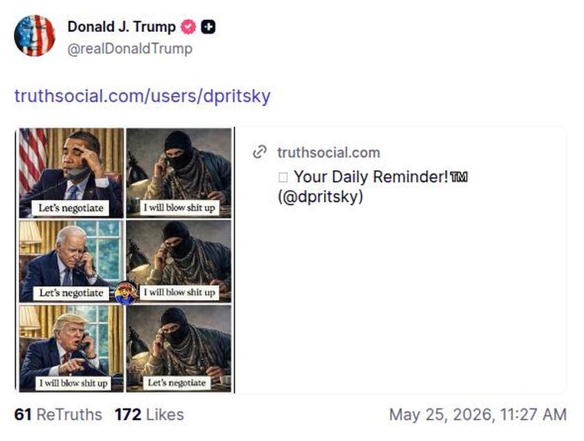 Post preview from Donald Trump