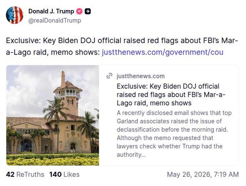 Post preview from Donald Trump