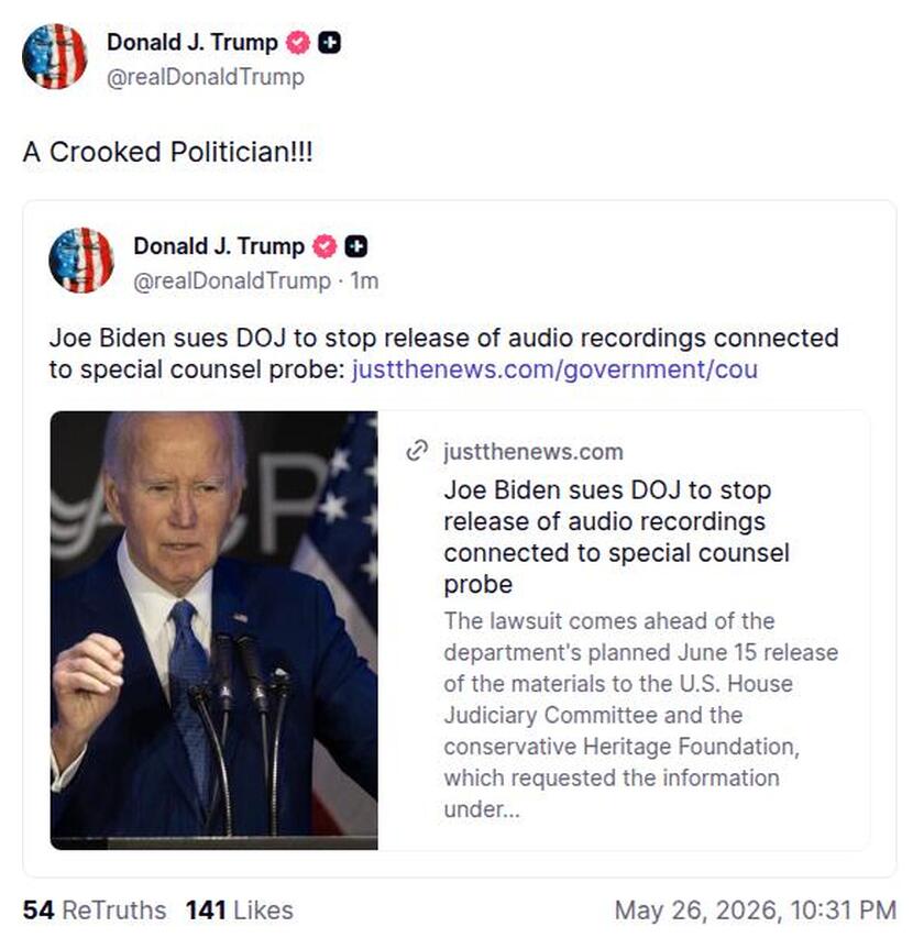 Post preview from Donald Trump