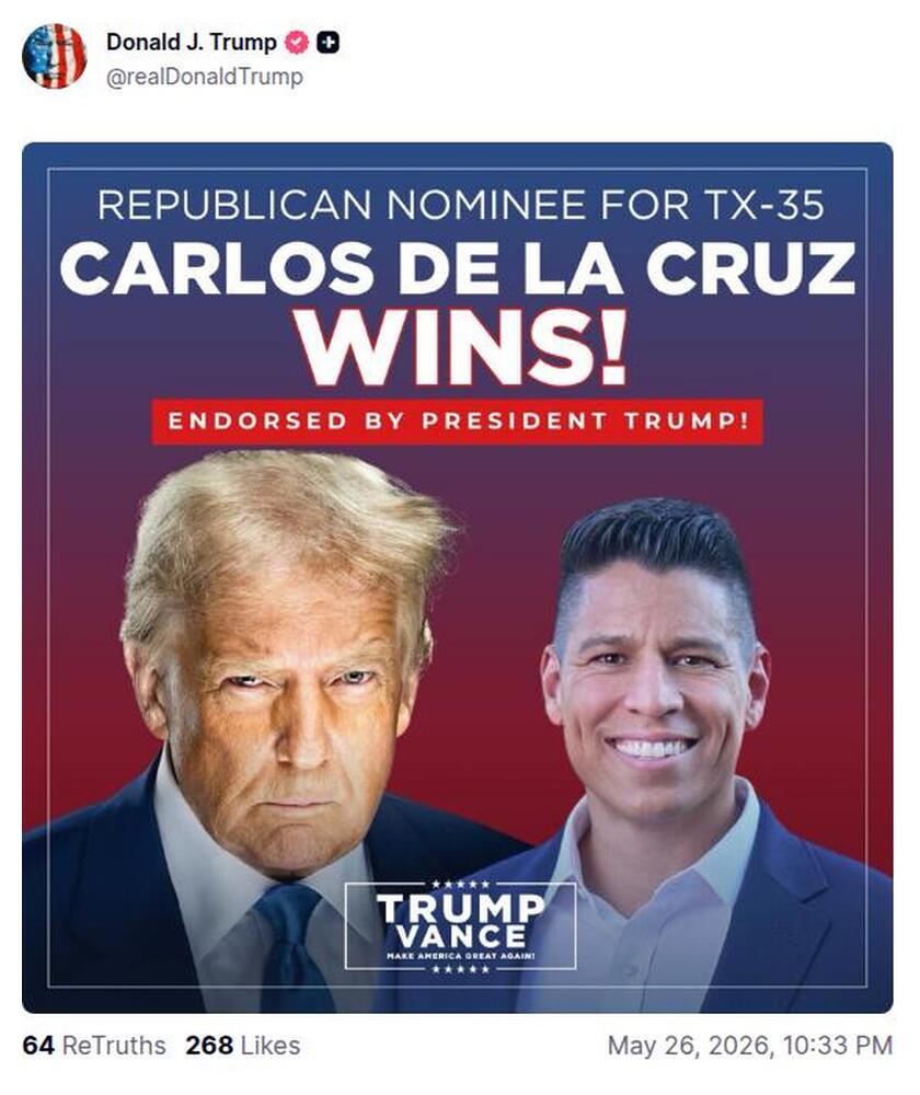 Post preview from Donald Trump