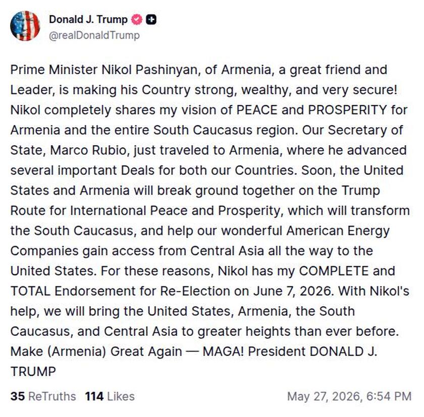 Post preview from Donald Trump