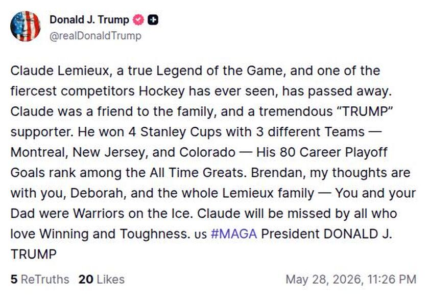 Post preview from Donald Trump