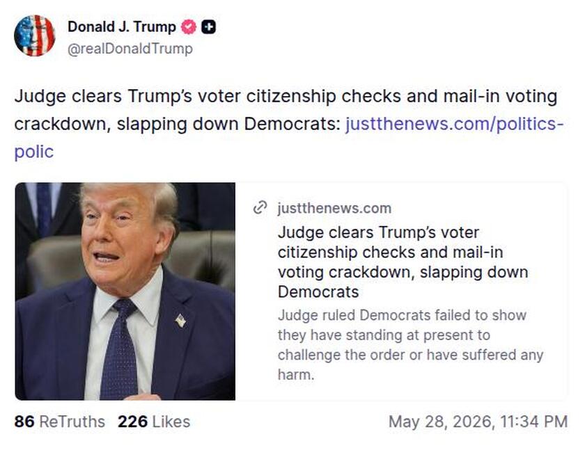 Post preview from Donald Trump