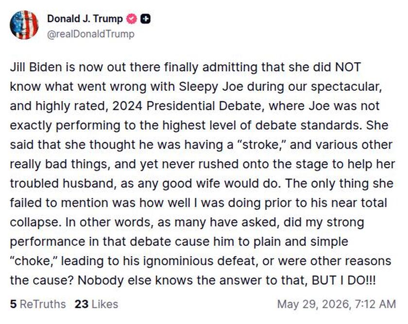 Post preview from Donald Trump