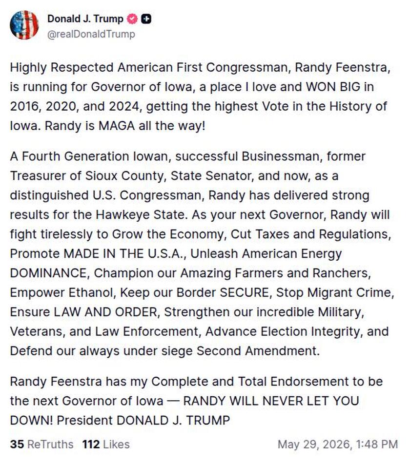 Post preview from Donald Trump