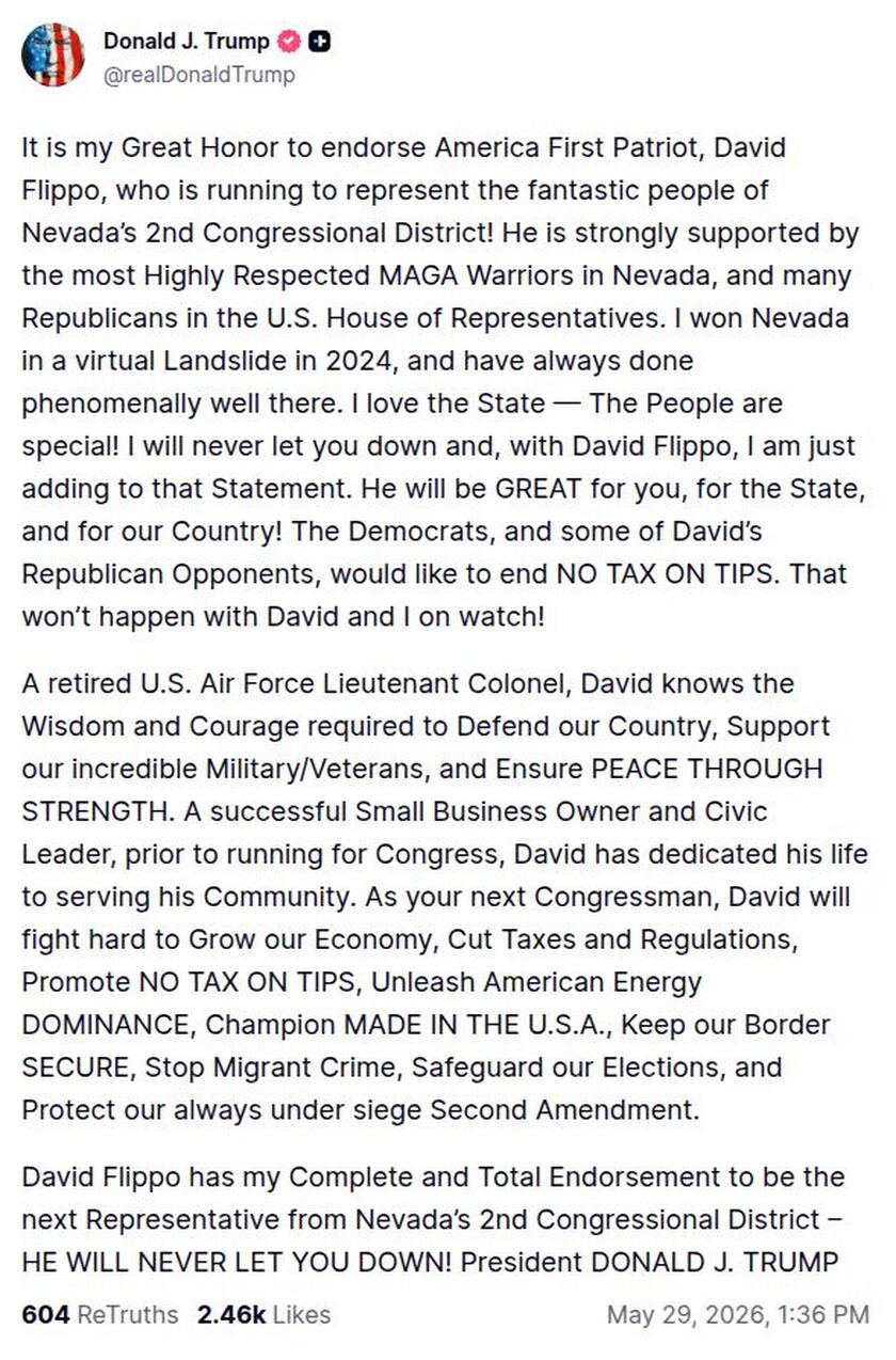 Post preview from Donald Trump