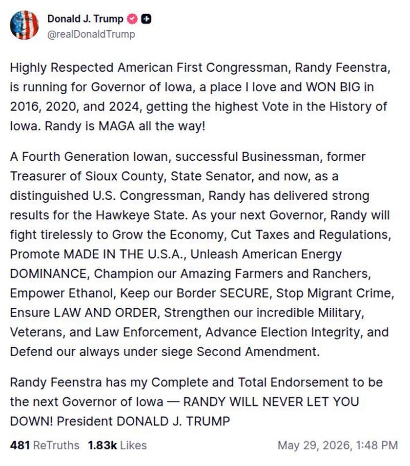 Post preview from Donald Trump