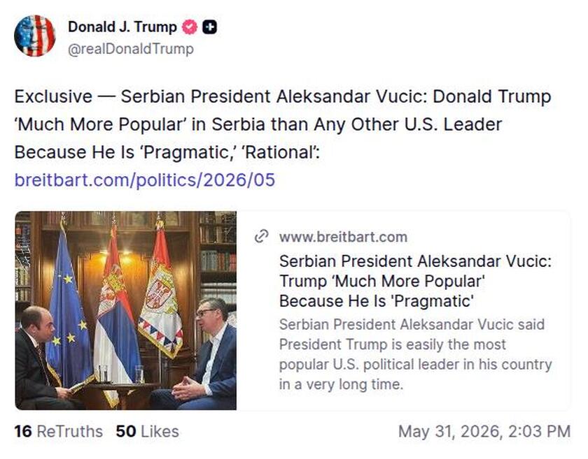 Post preview from Donald Trump