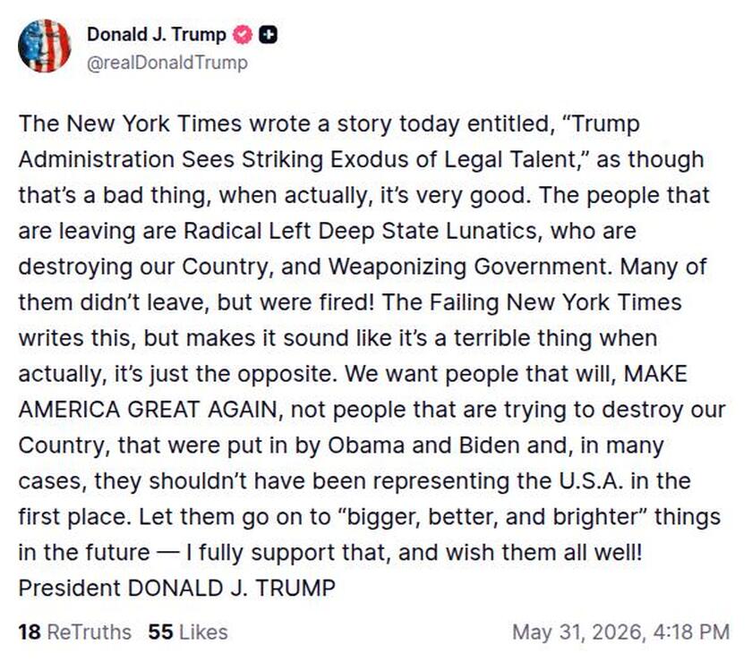 Post image from Donald Trump