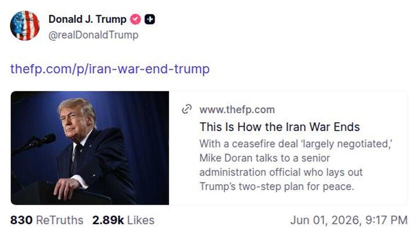 Post preview from Donald Trump