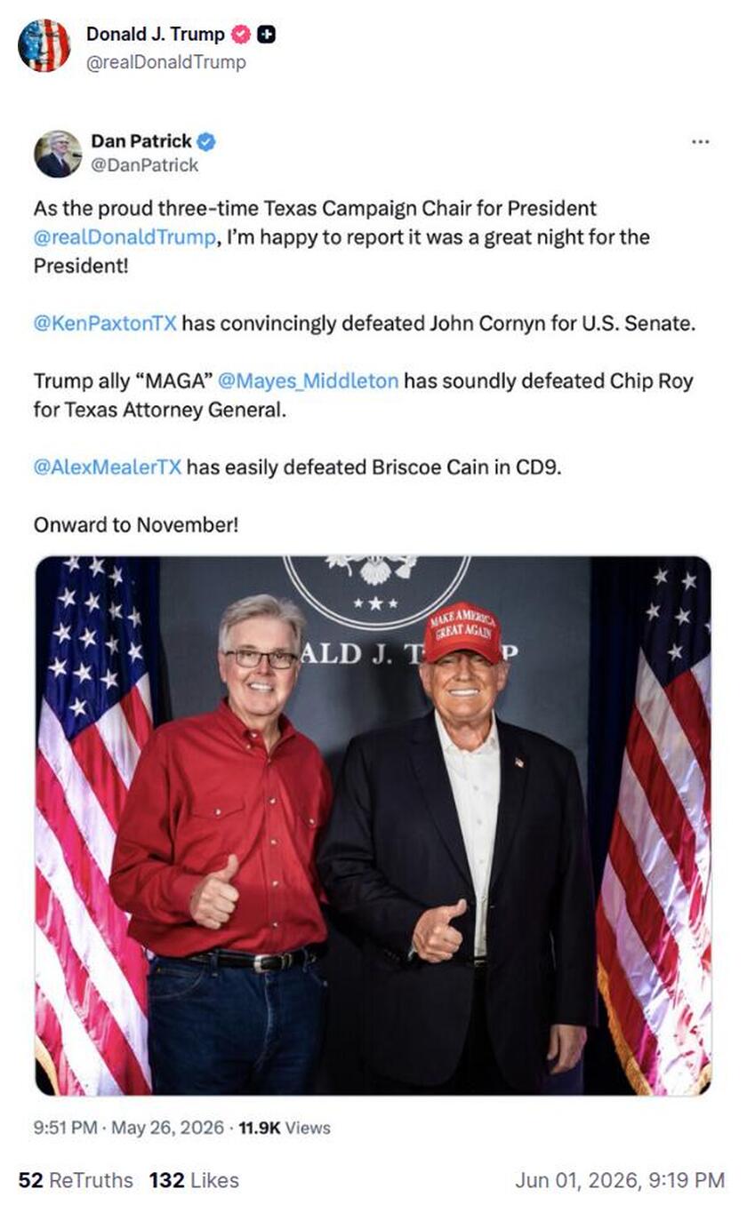 Post preview from Donald Trump