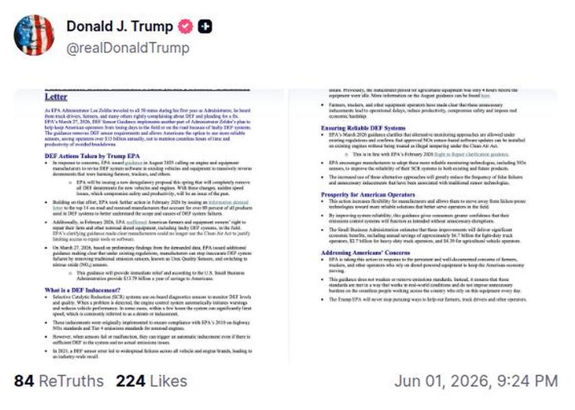 Post preview from Donald Trump