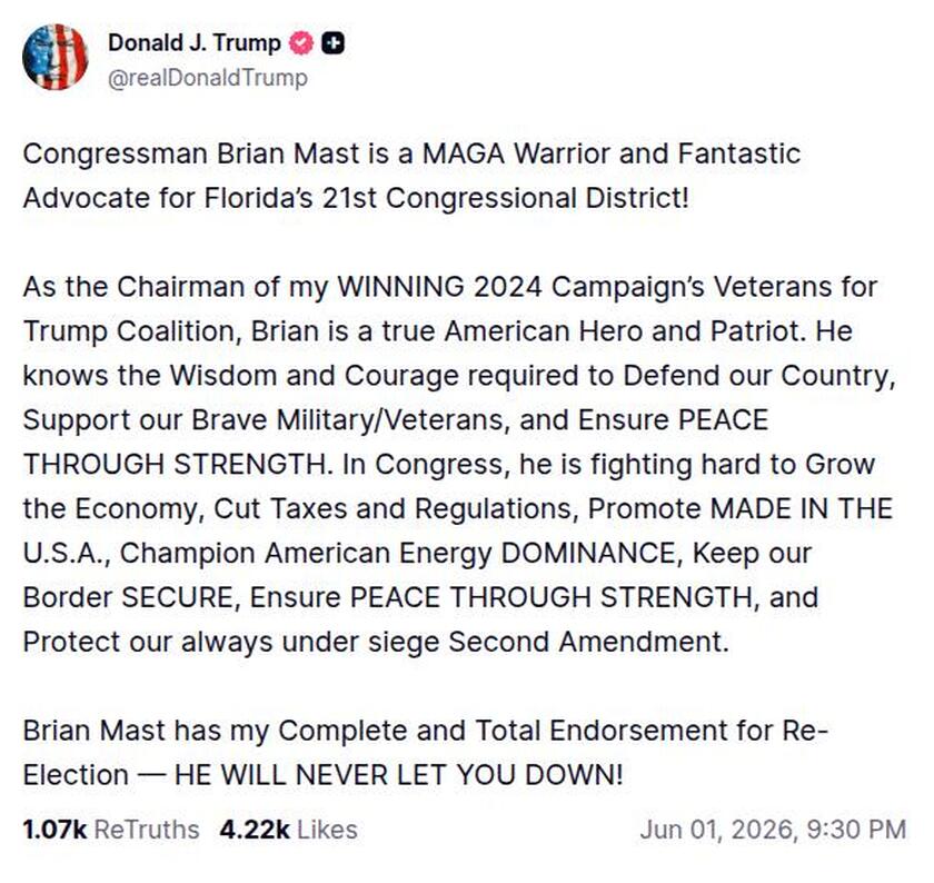 Post image from Donald Trump