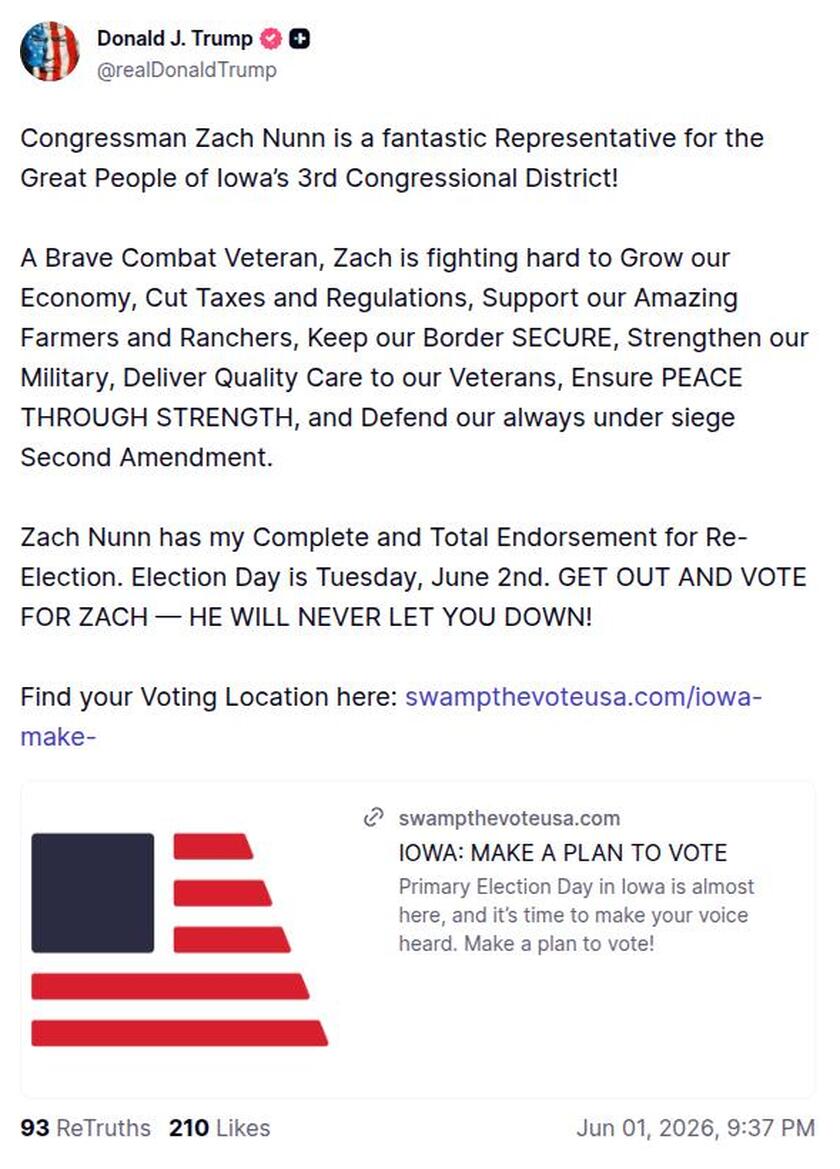 Post preview from Donald Trump